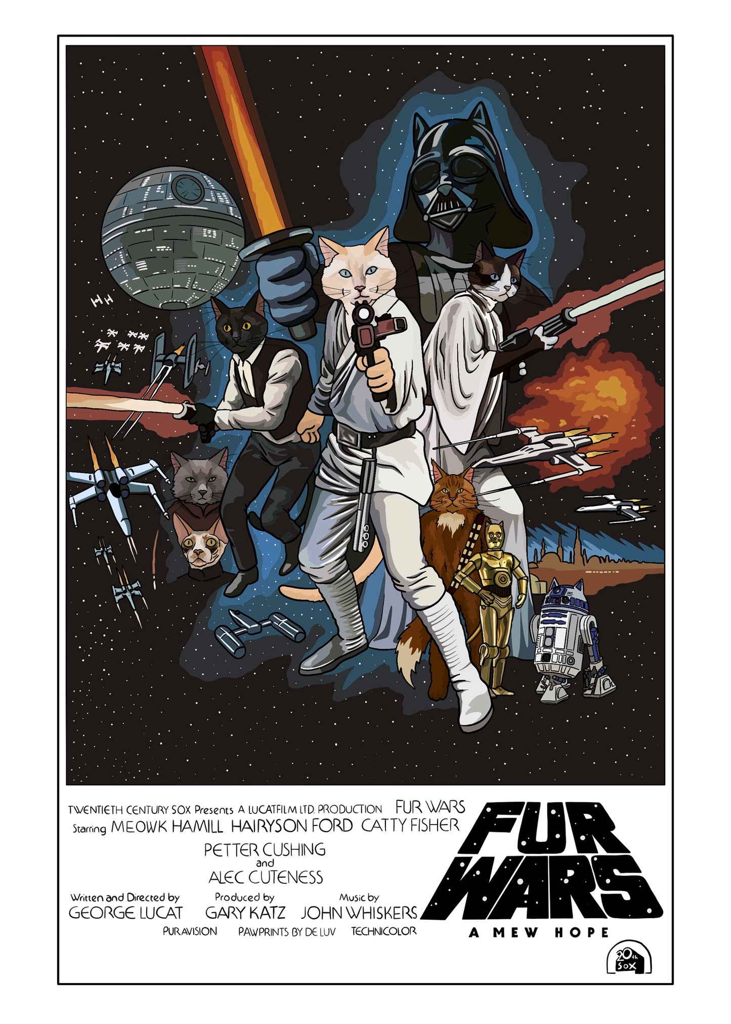 Fur Wars A Mew Hope Mini Print (5x7")