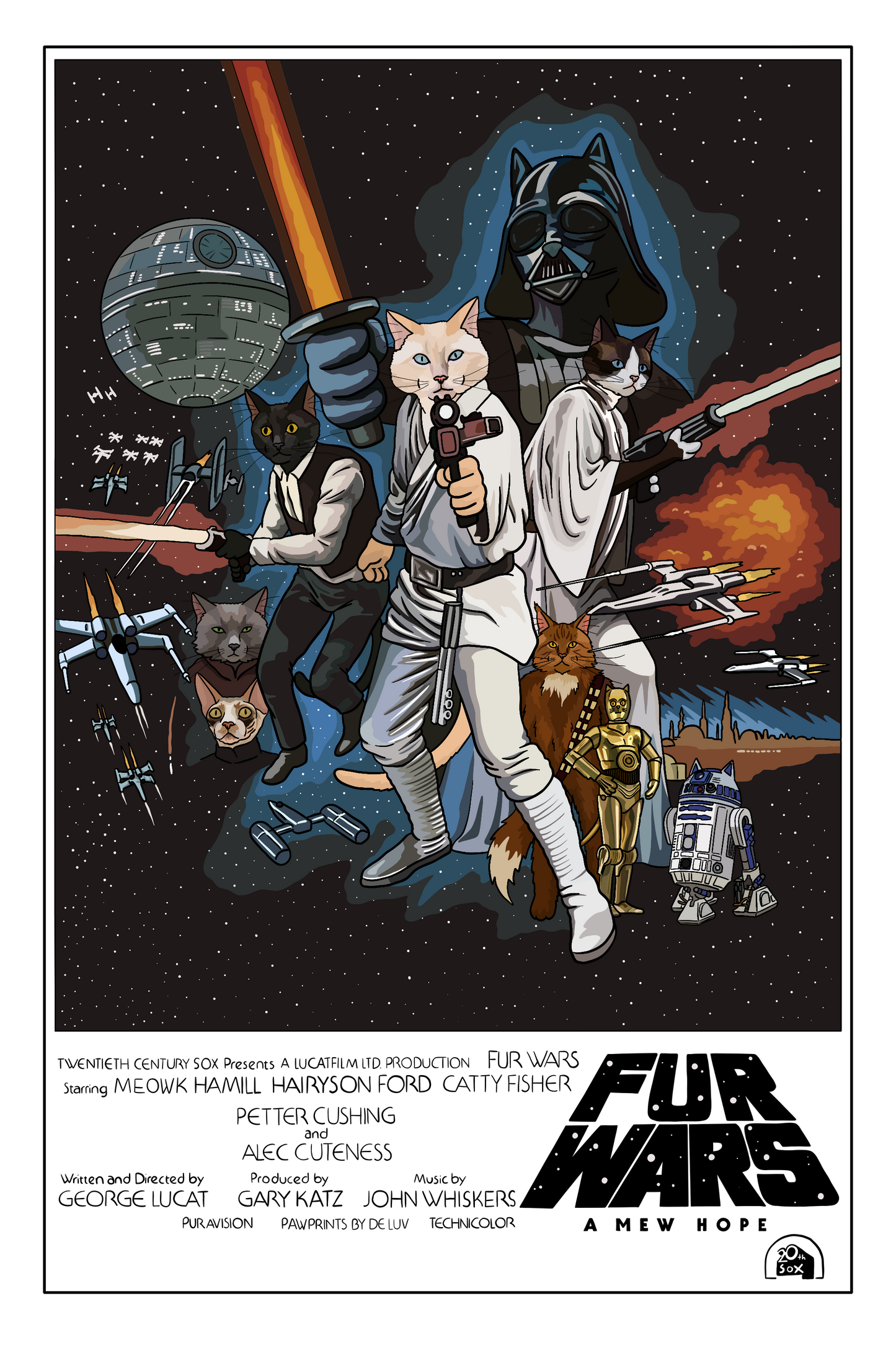 Fur Wars A Mew Hope Unframed Print