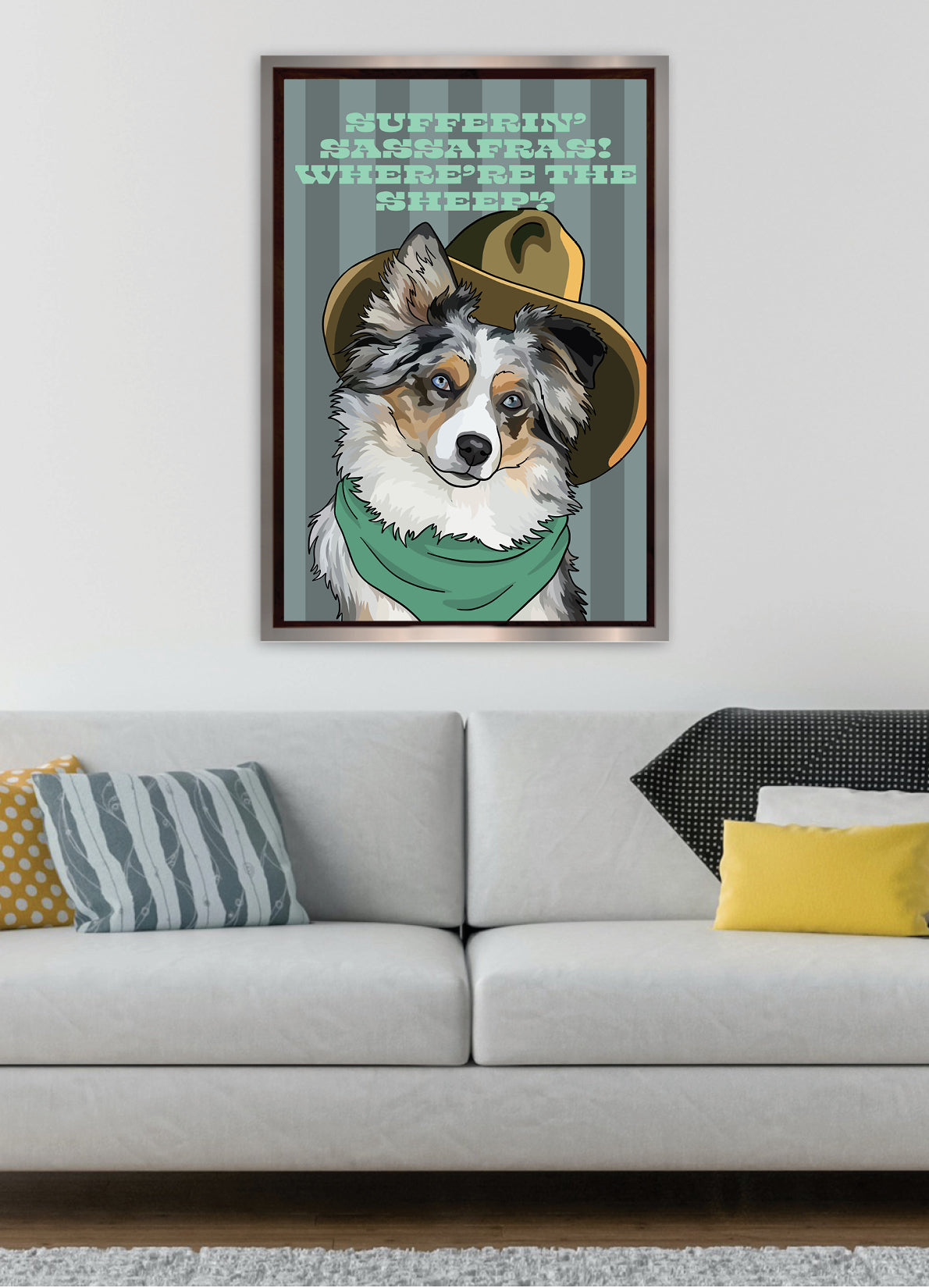 Sufferin' Sassafras! Where're the Sheep? (Australian Shepherd) Unframed Print
