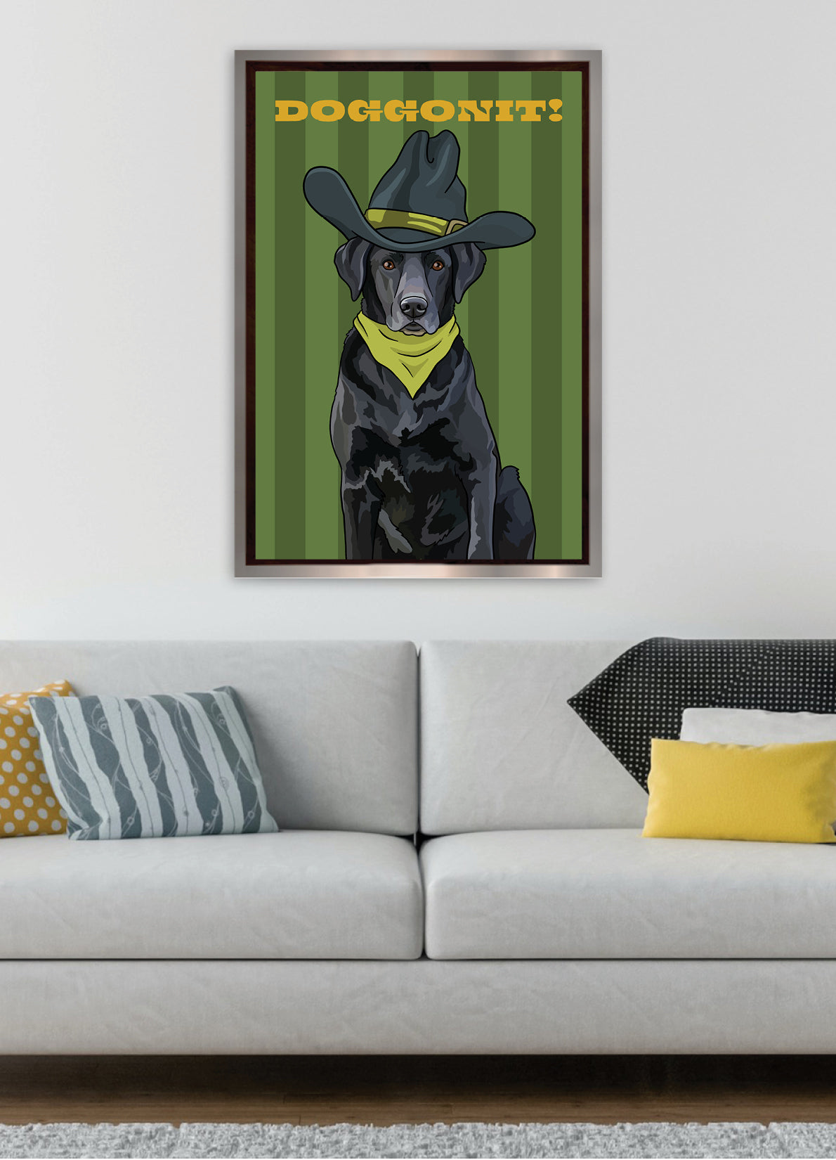 Doggonit (Black Labrador) Unframed Print