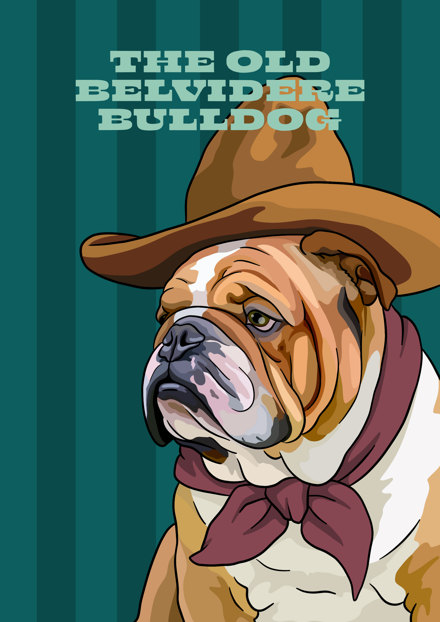 The Old Belvedere Bulldog (English Bulldog) Unframed Print