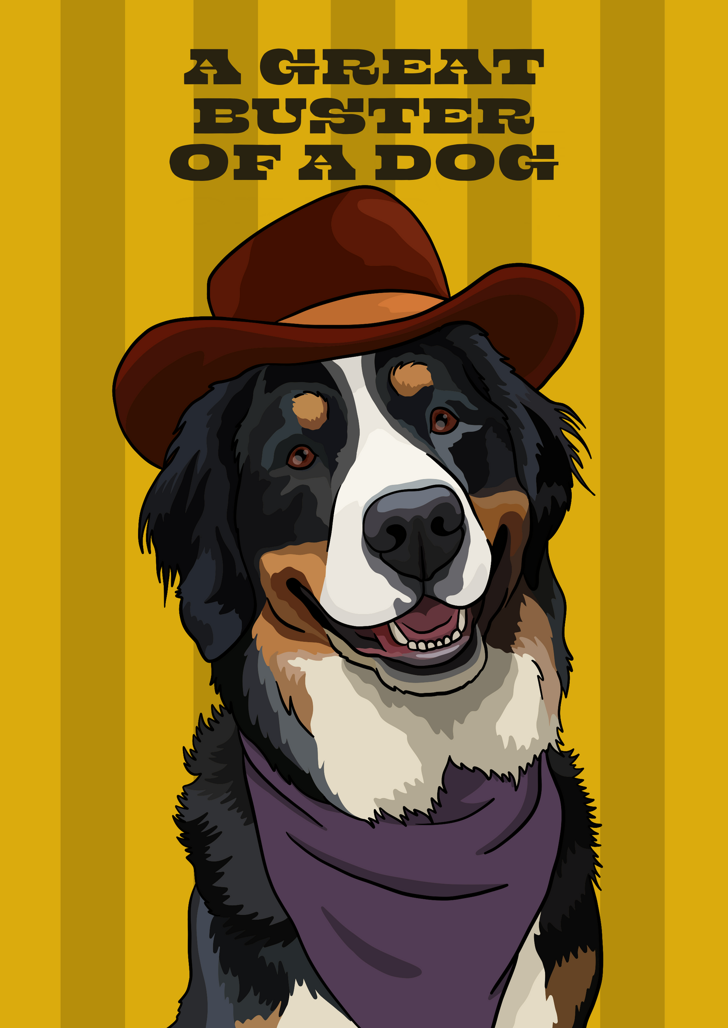 A Great Buster of a Dog (Bernese Mountain Dog) Unframed Print