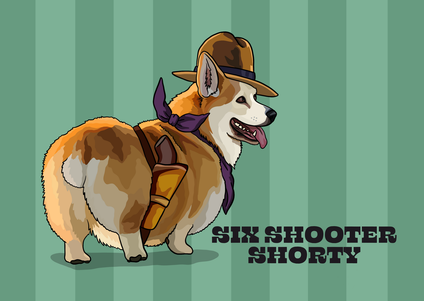 Six Shooter Shorty (Corgi) Unframed Print