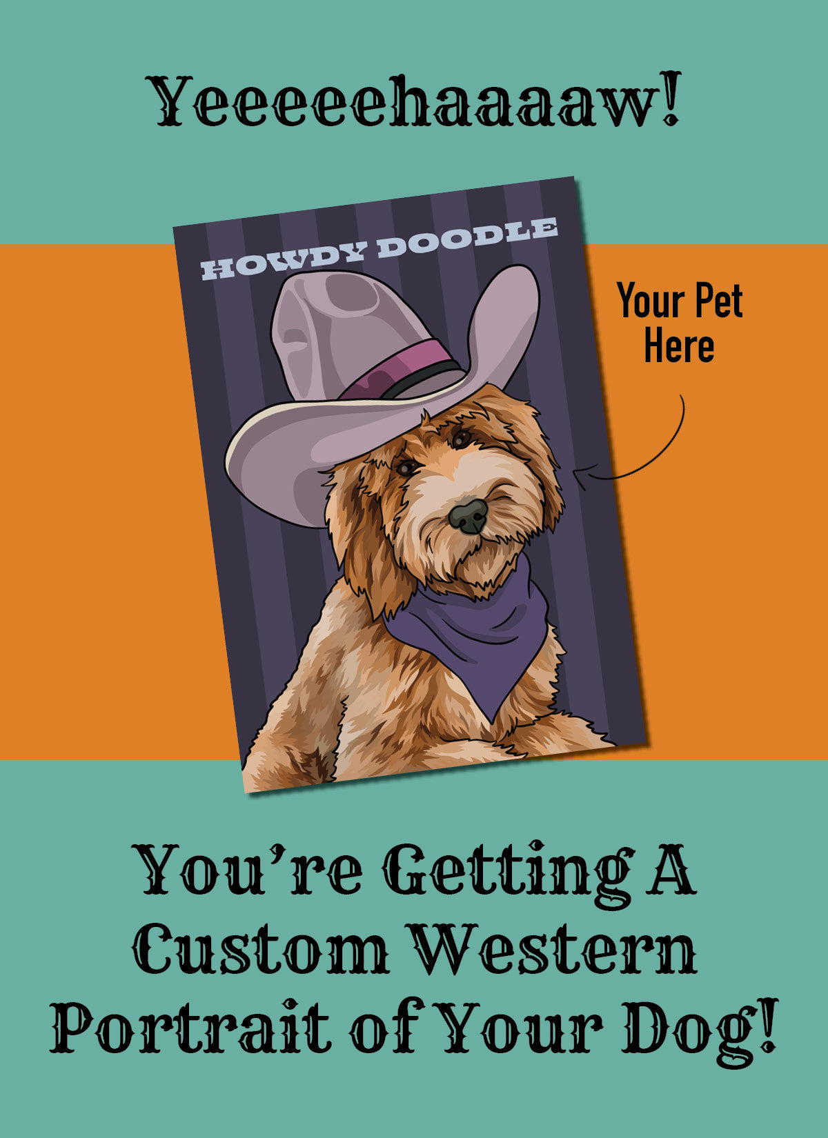 Custom Western Dog Portrait