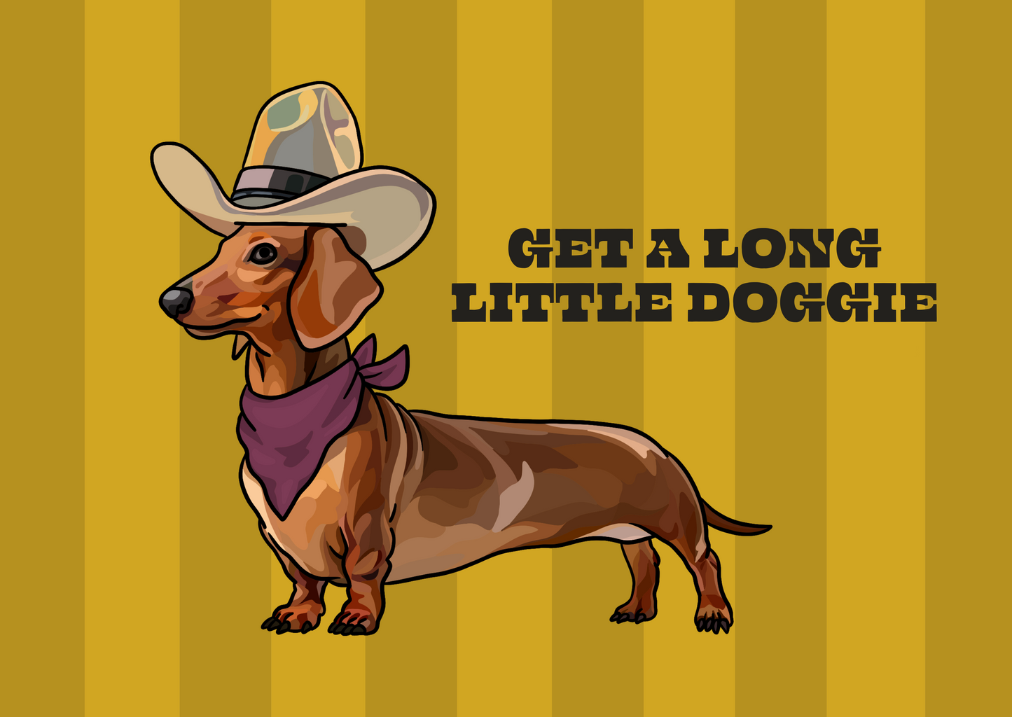 Get a Long Little Doggie (Dachshund) Unframed Print