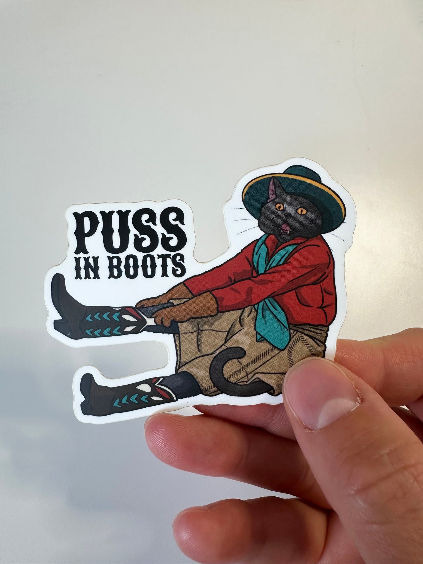 Puss in Boots, Cowgirl Cat 3" Vinyl Sticker