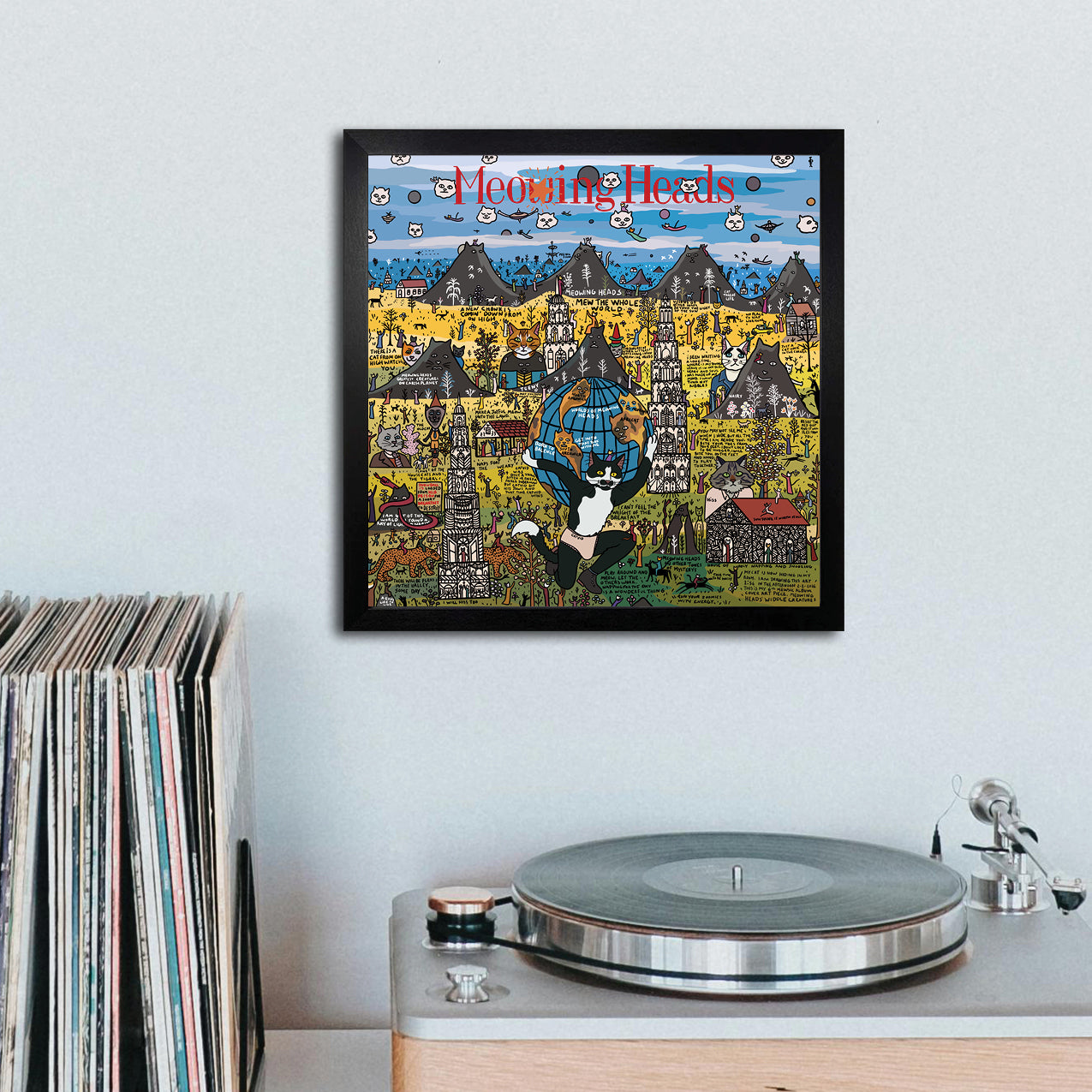 Meowing Heads Unframed Print