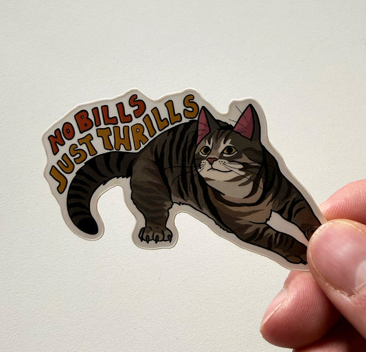 No Bills Just Thrills 3" Vinyl Sticker