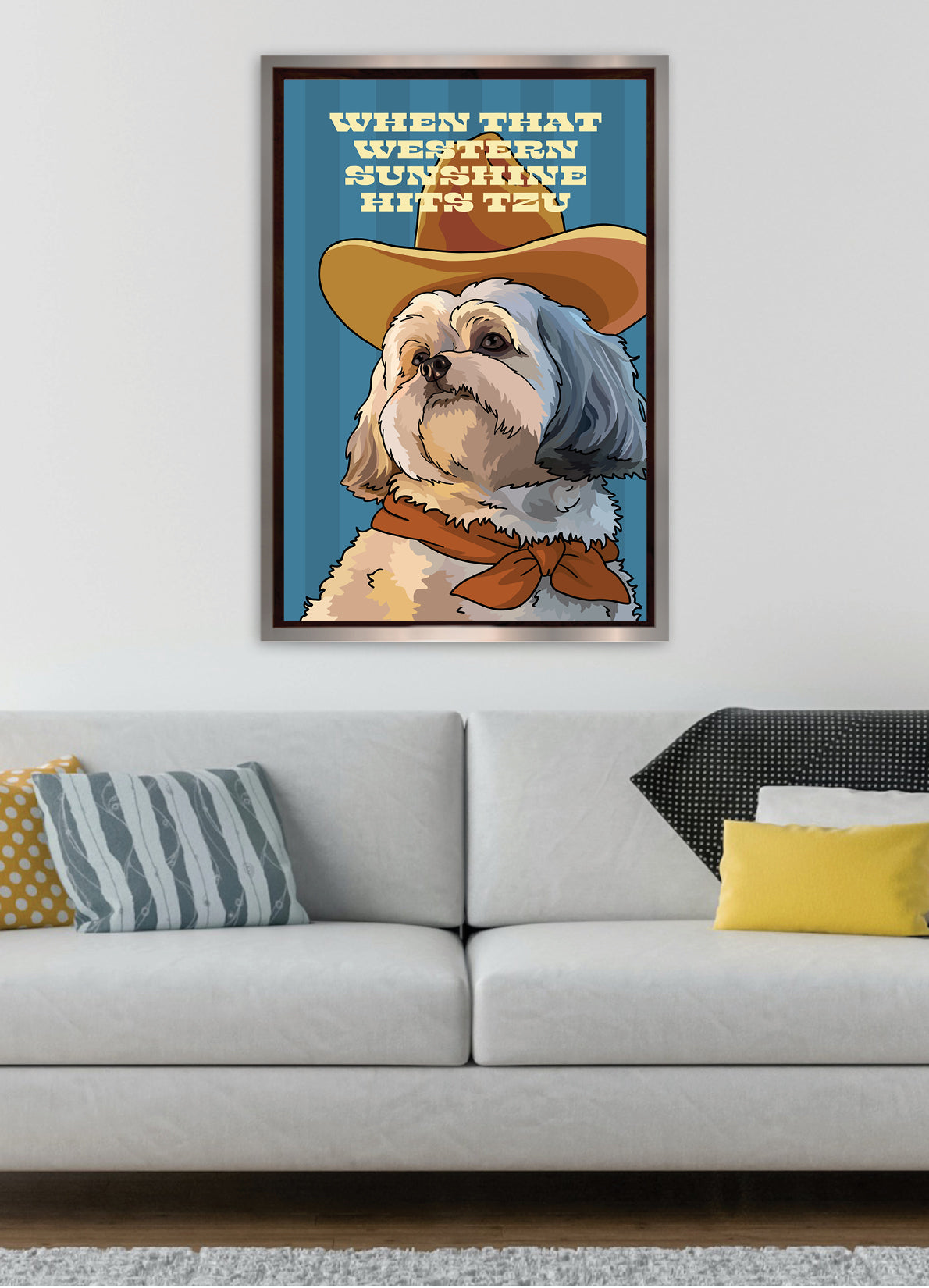 When That Western Sunshine Hits Tzu (Shih Tzu) Unframed Print