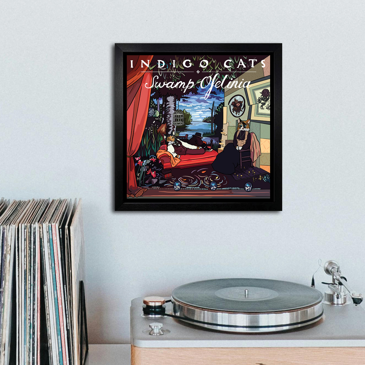 Indigo Cats Swamp Ofelinia Unframed Print