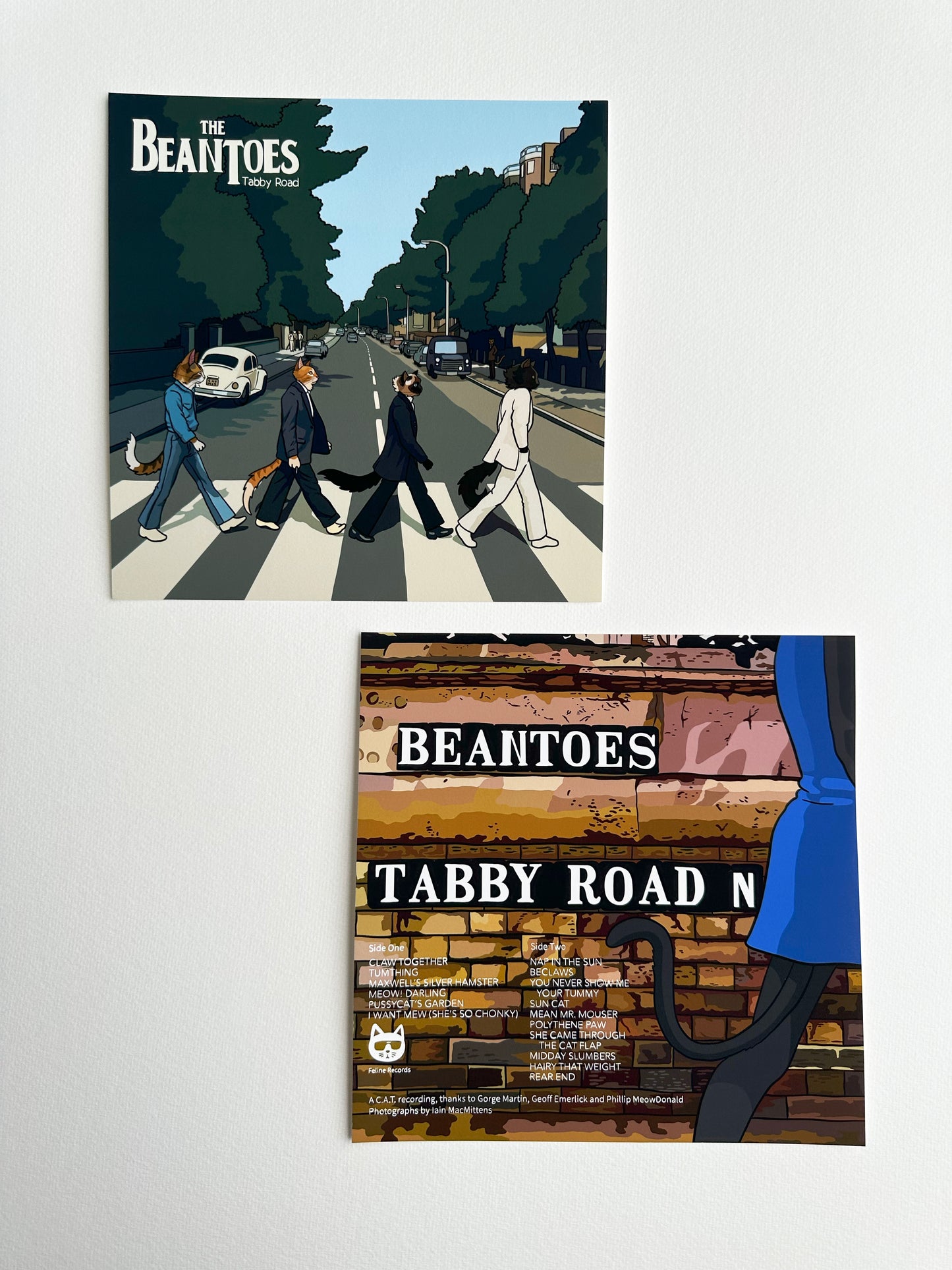 The Beantoes Tabby Road (front and back) Unframed Prints