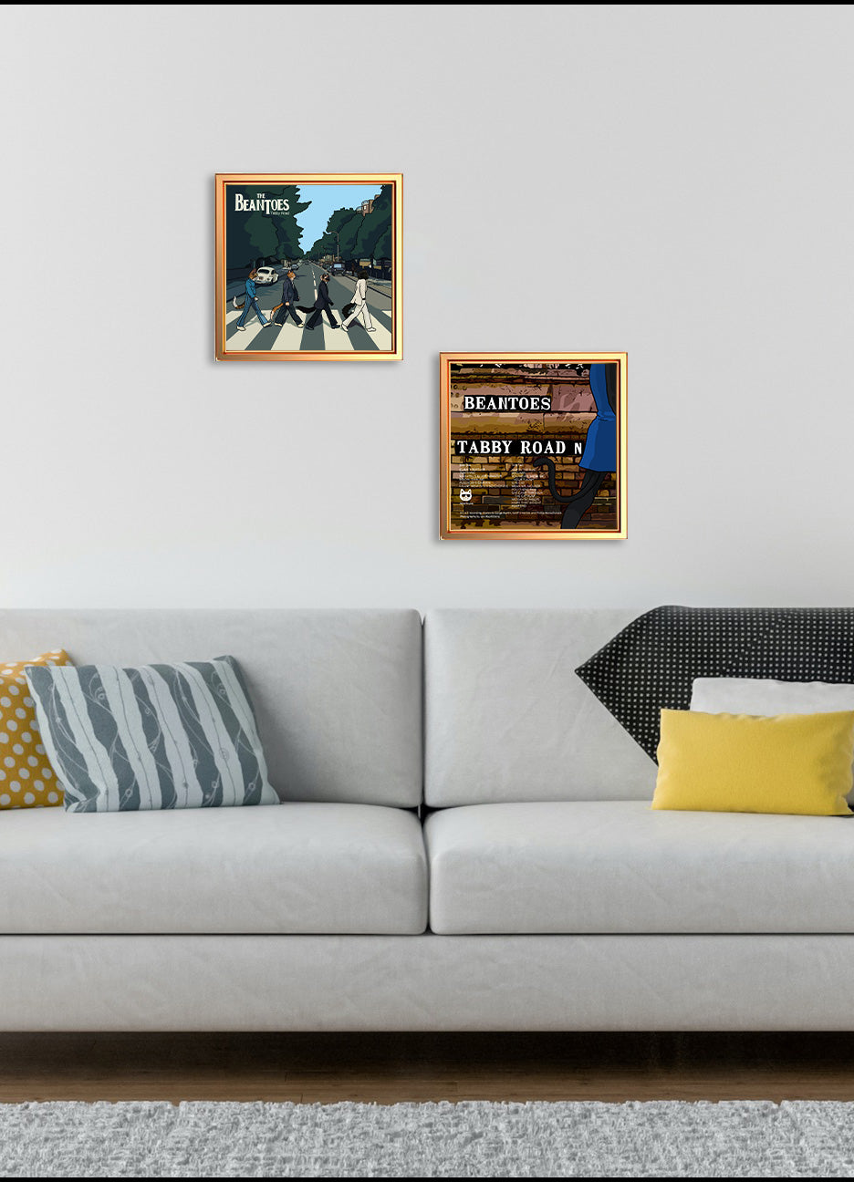 The Beantoes Tabby Road (front and back) Unframed Prints