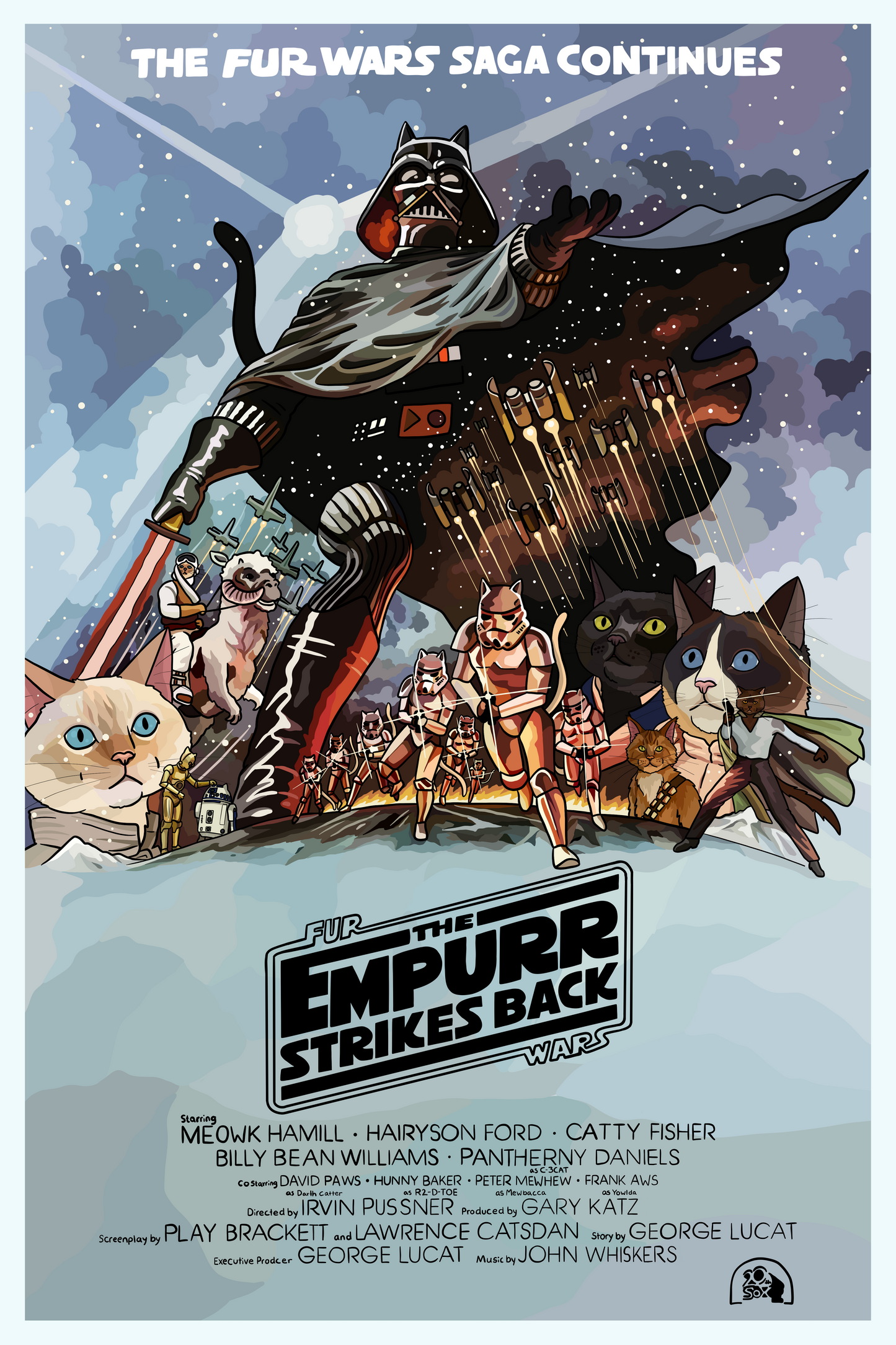 Fur Wars The Empurr Strikes Back Unframed Print