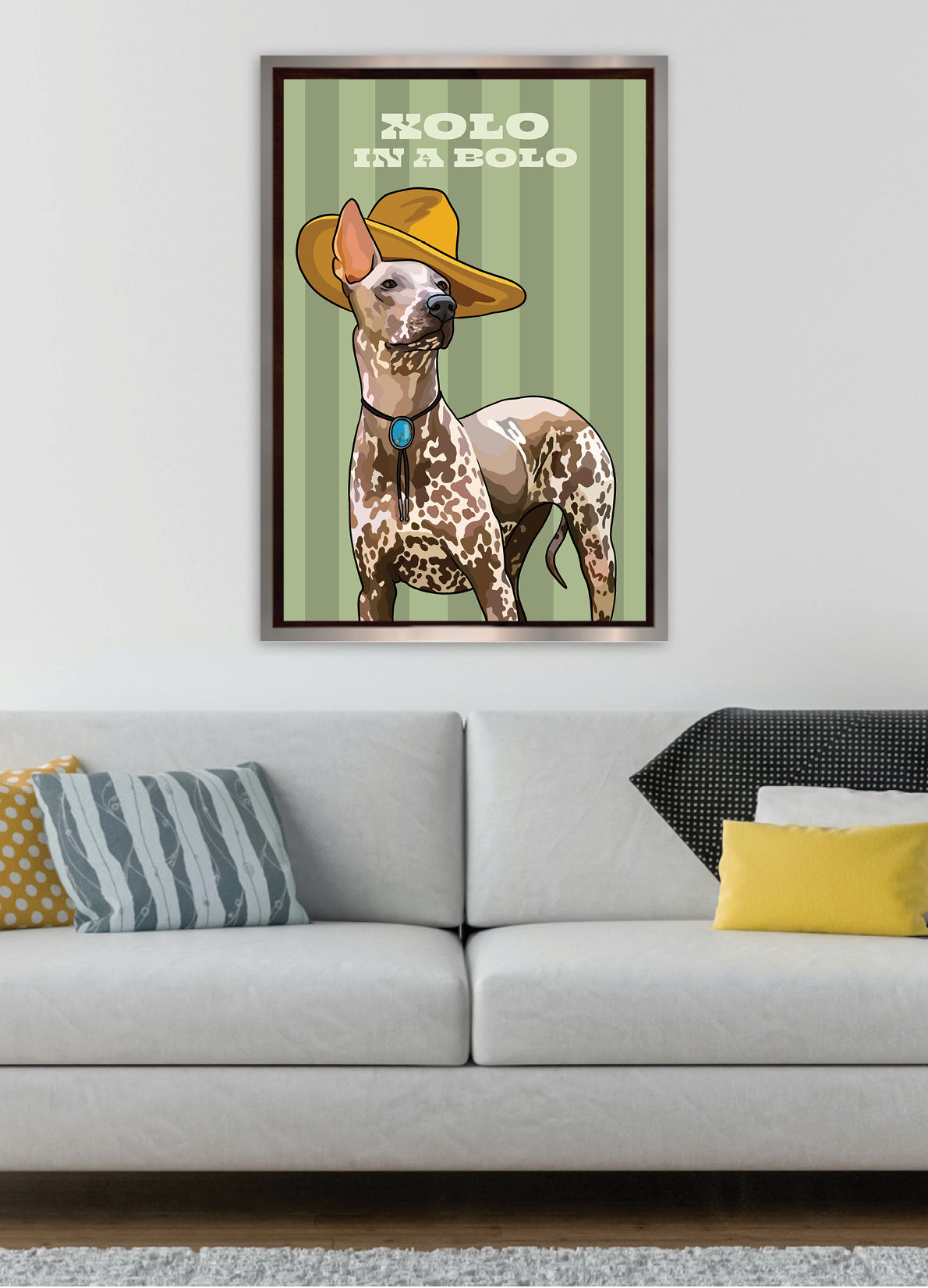 Xolo in a Bolo (Xoloitzcuintle) Unframed Print