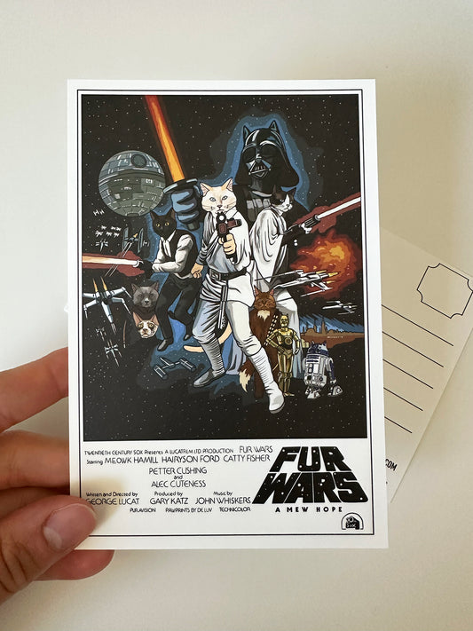 Fur Wars A Mew Hope Postcard