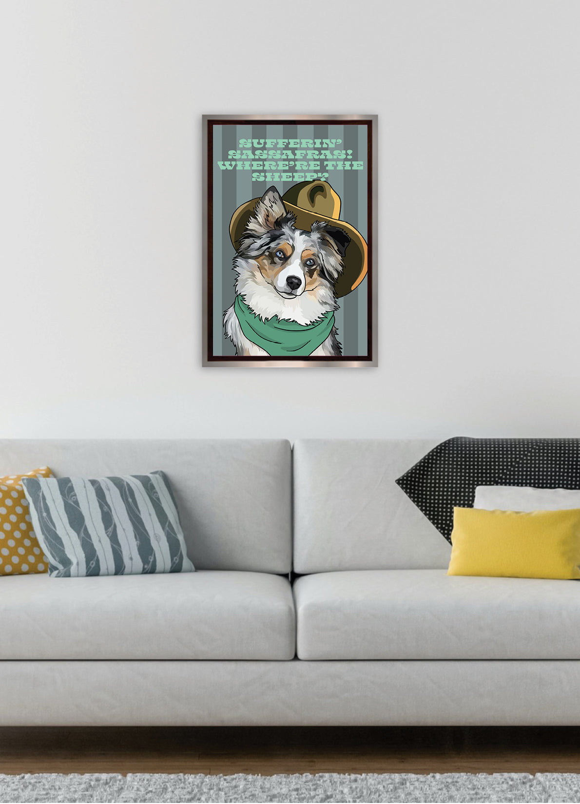 Sufferin' Sassafras! Where're the Sheep? (Australian Shepherd) Unframed Print