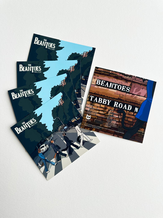 The Beantoes Tabby Road (double sided) 4.75x4.75" print