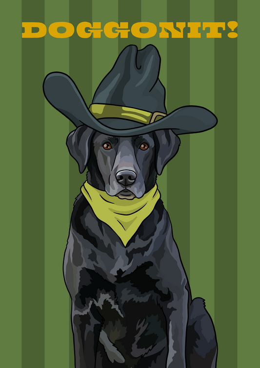 Doggonit Black Lab Unframed Print