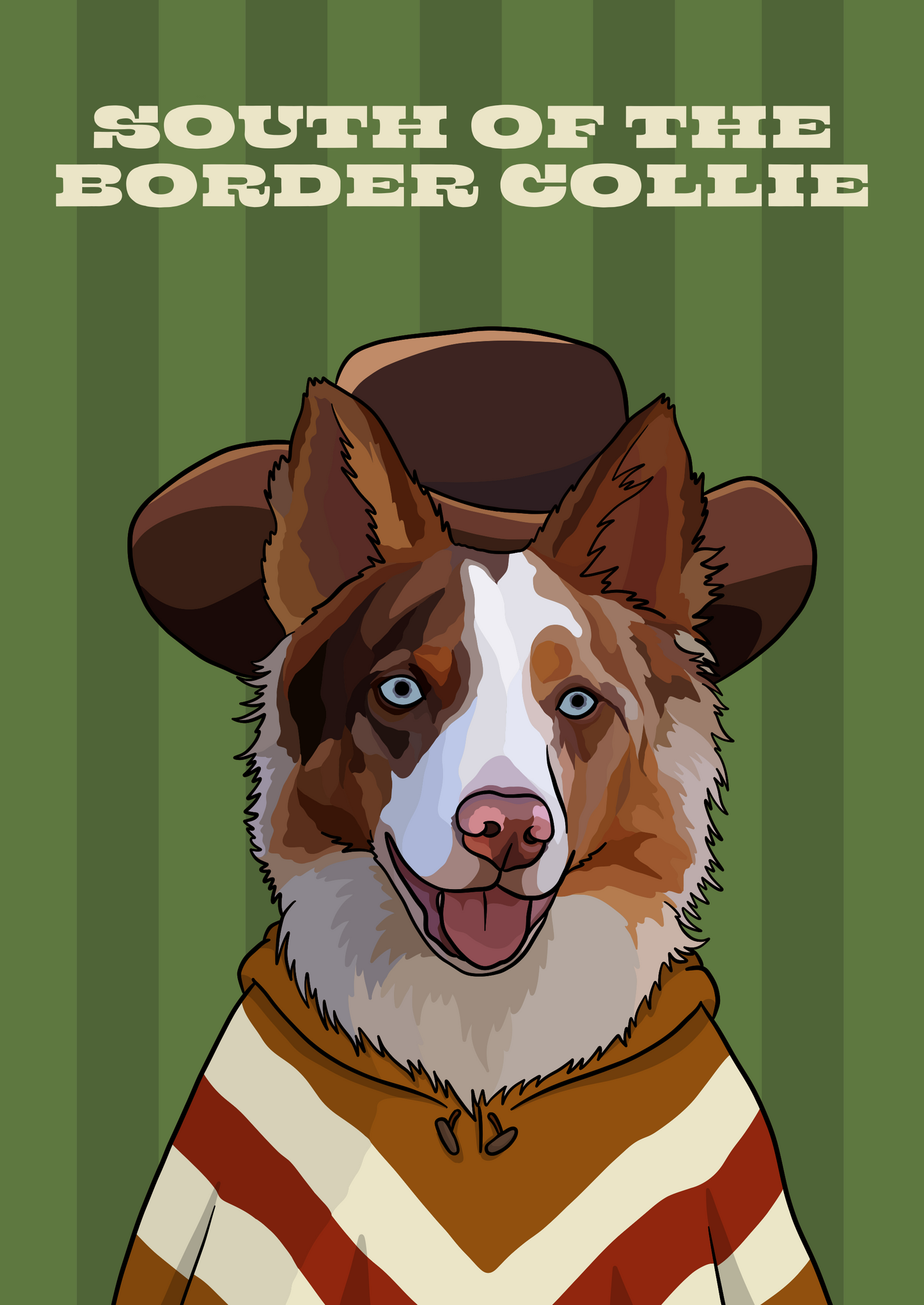 South of the Border Collie (Border Collie) Unframed Print