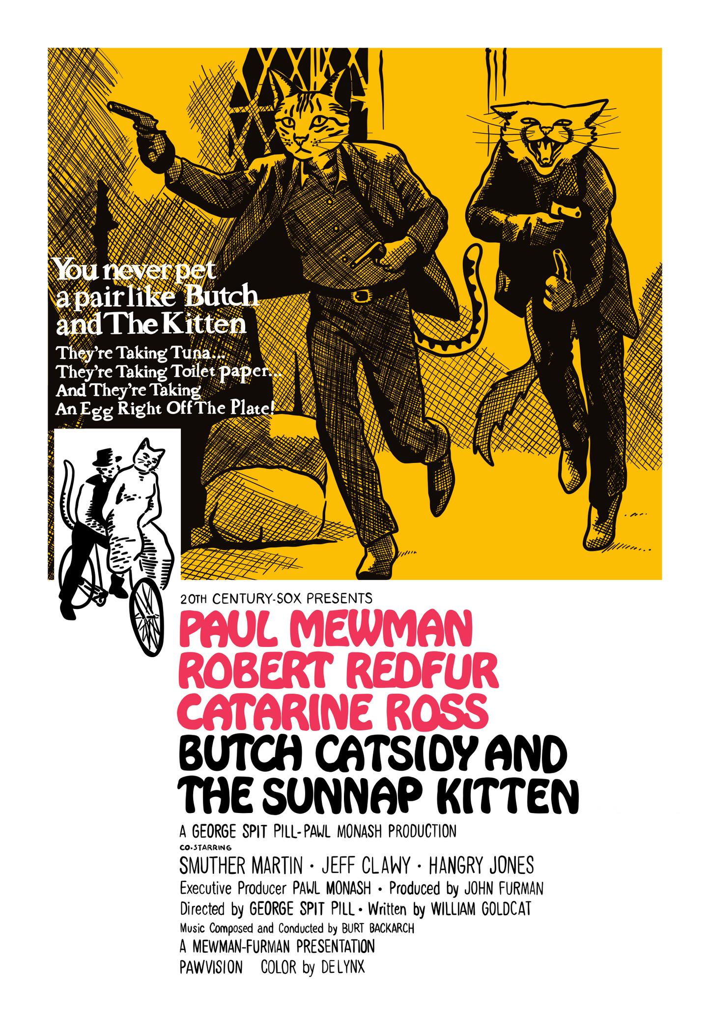 Butch Catsidy and the Sunnap Kitten Unframed Print