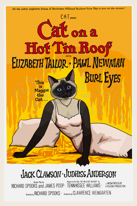 Cat on a Hot Tin Roof Unframed Print