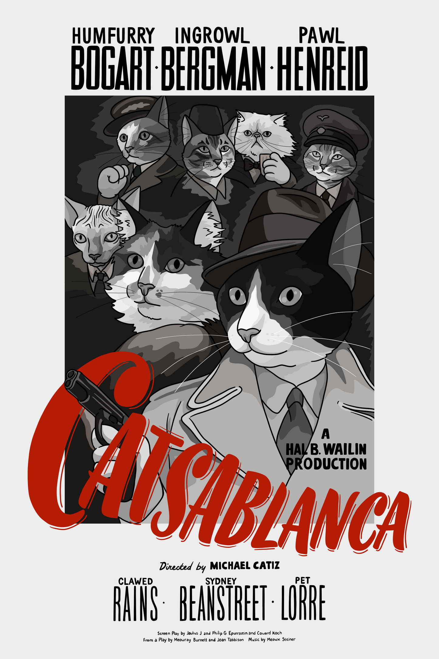 Catsablanca Unframed Print