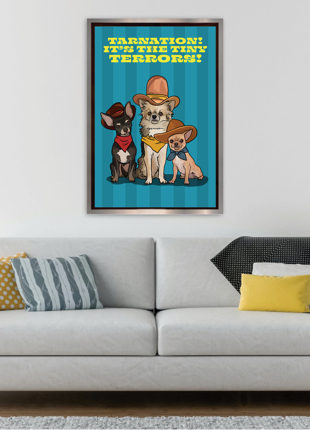 Tarnation! It's the Tiny Terrors! (Chihuahuas) Unframed Print