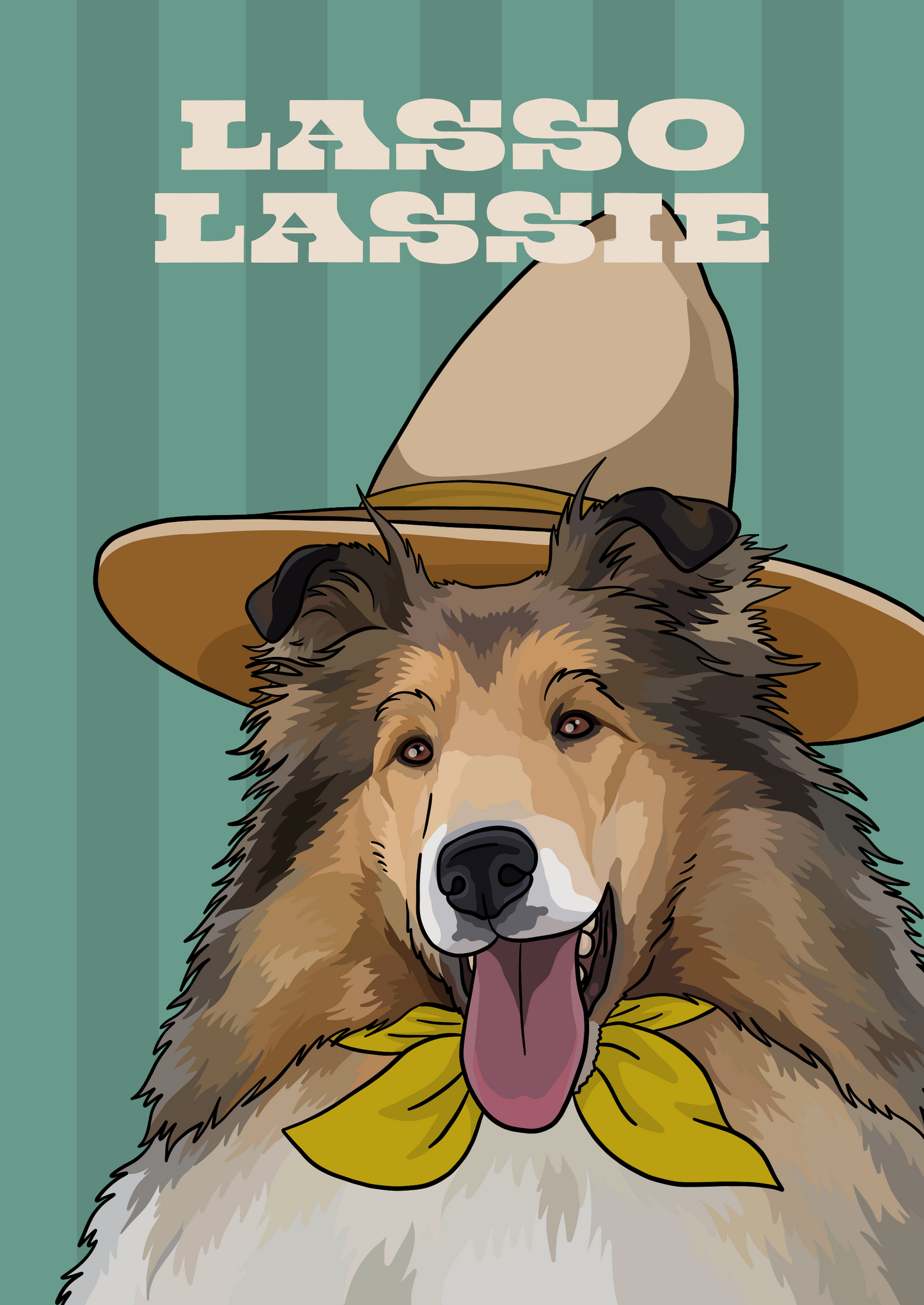 Lasso Lassie (Collie) Unframed Print