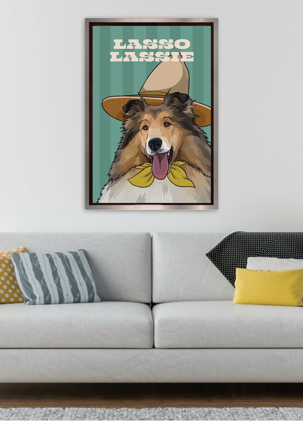 Lasso Lassie (Collie) Unframed Print