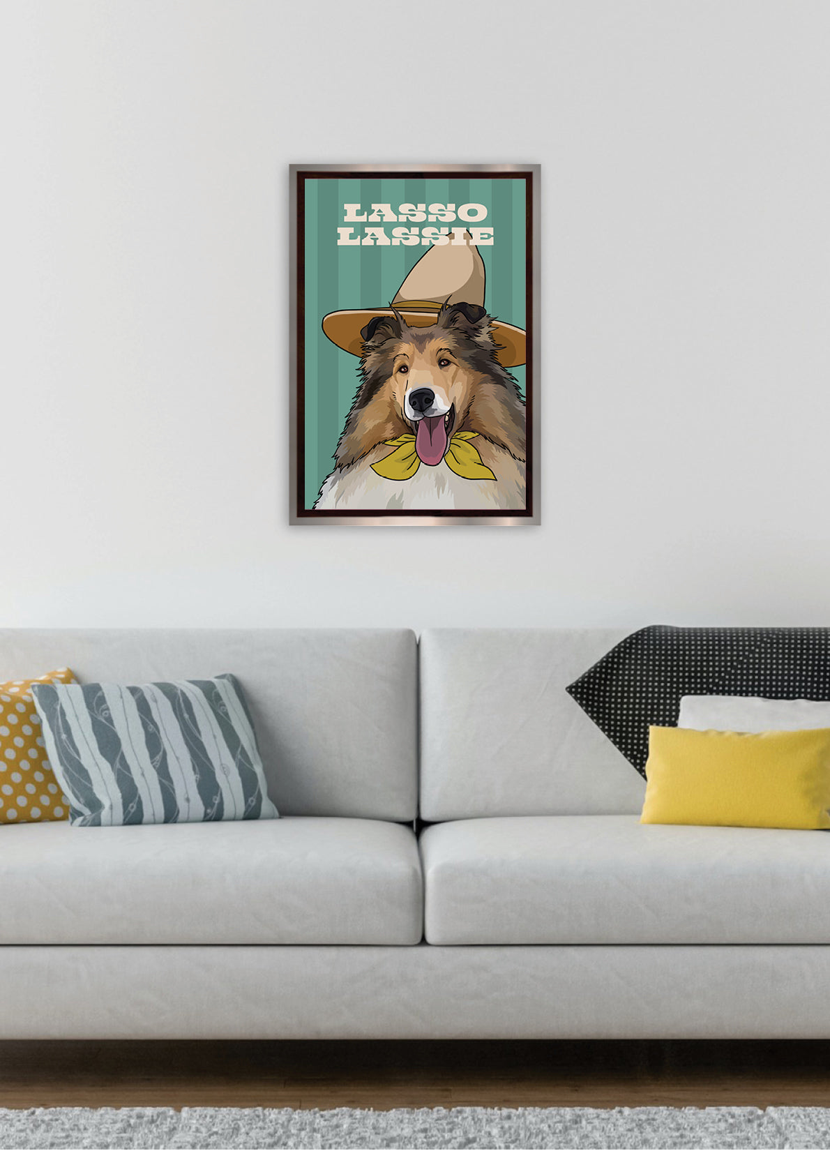Lasso Lassie (Collie) Unframed Print