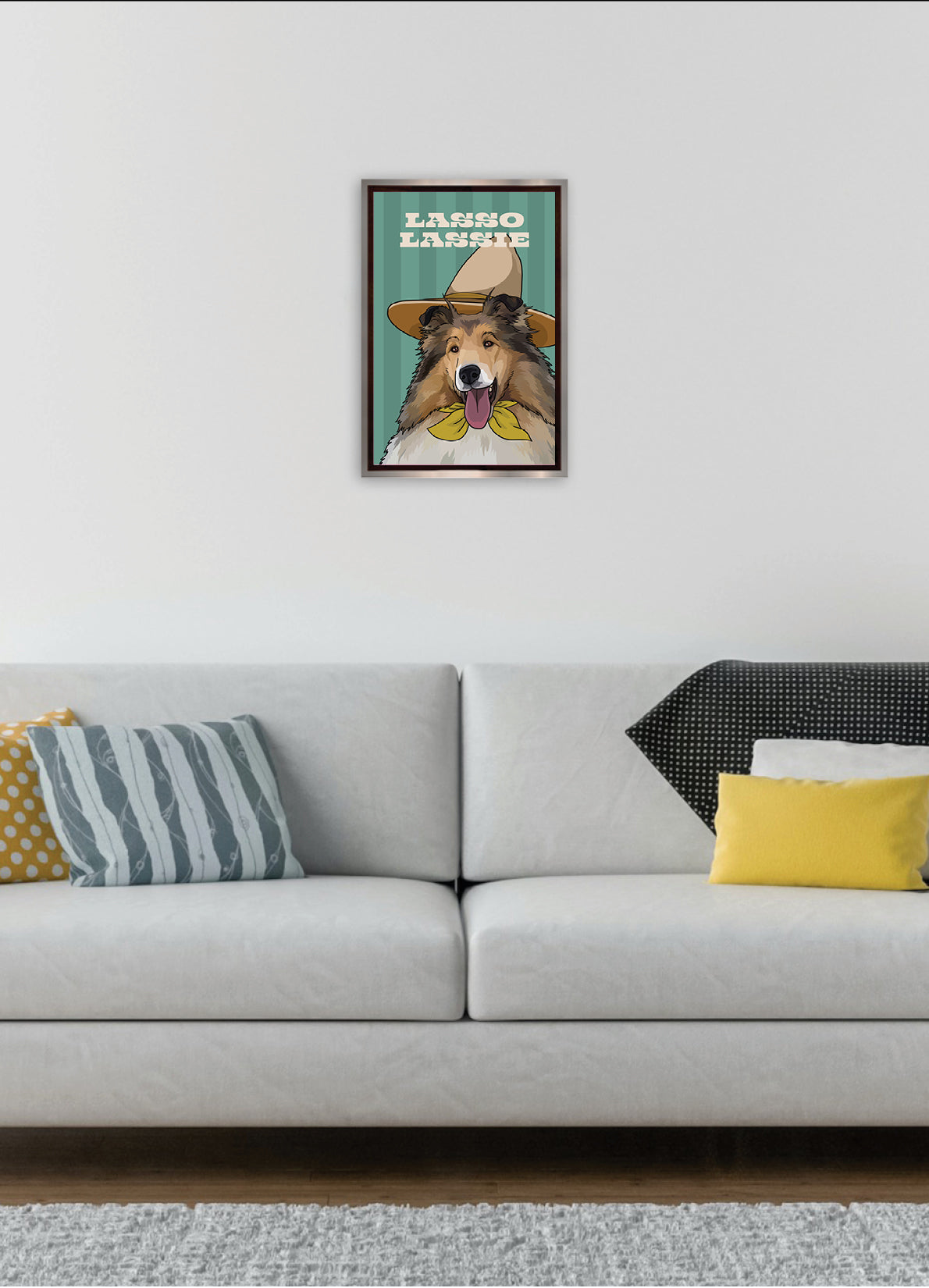 Lasso Lassie (Collie) Unframed Print