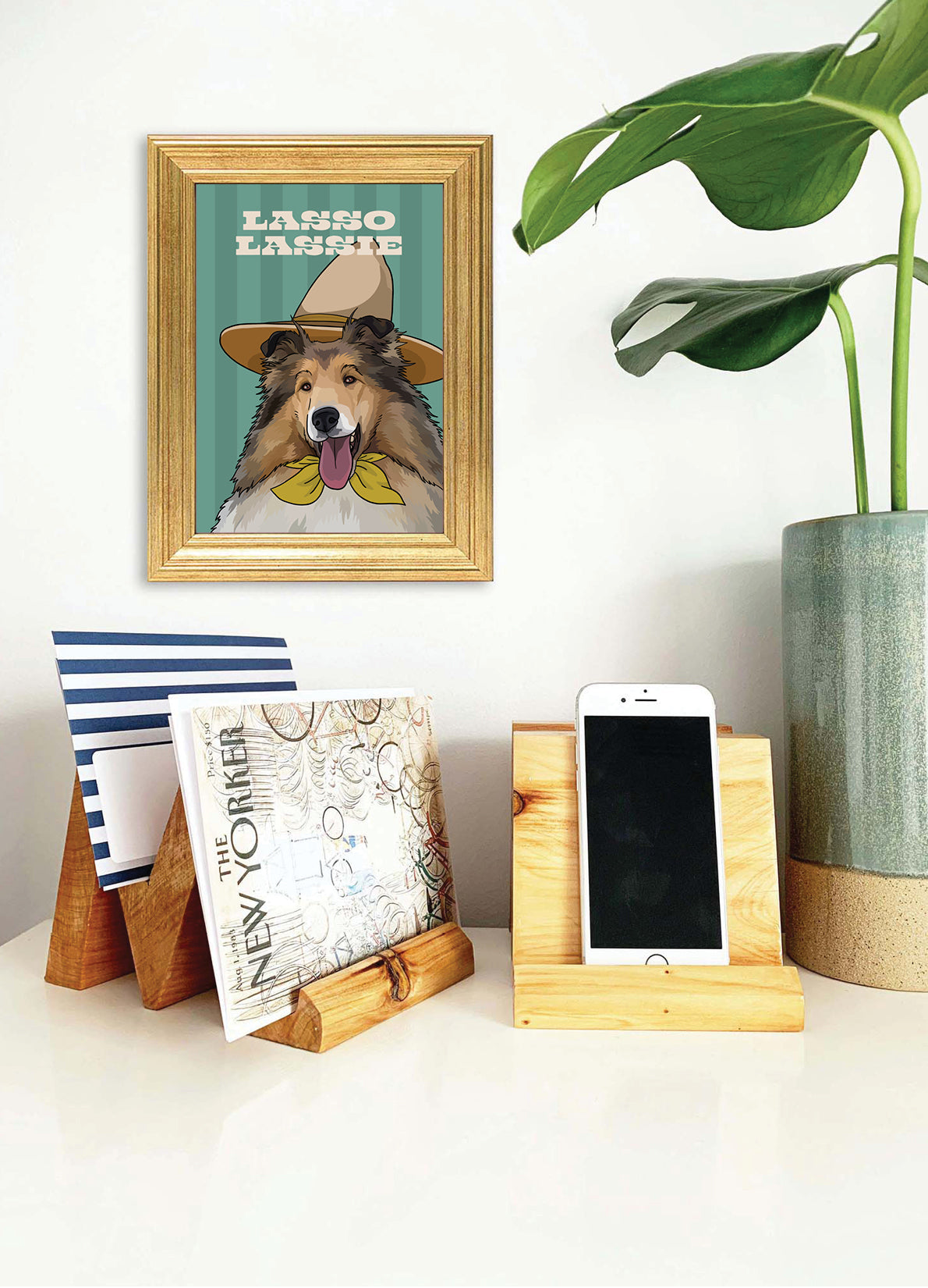 Lasso Lassie (Collie) Unframed Print