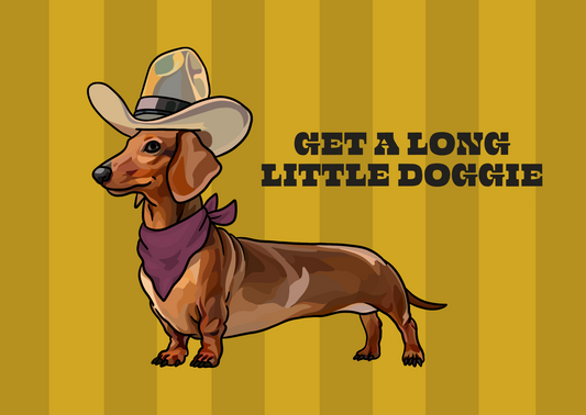 Get a Long Little Doggie (Dachshund) Unframed Print