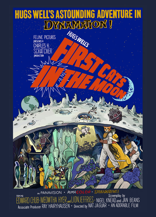 First Cats IN the Moon Unframed Print