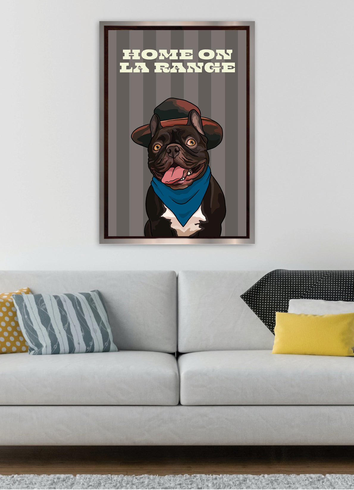 Home on la Range (French Bulldog) Unframed Print