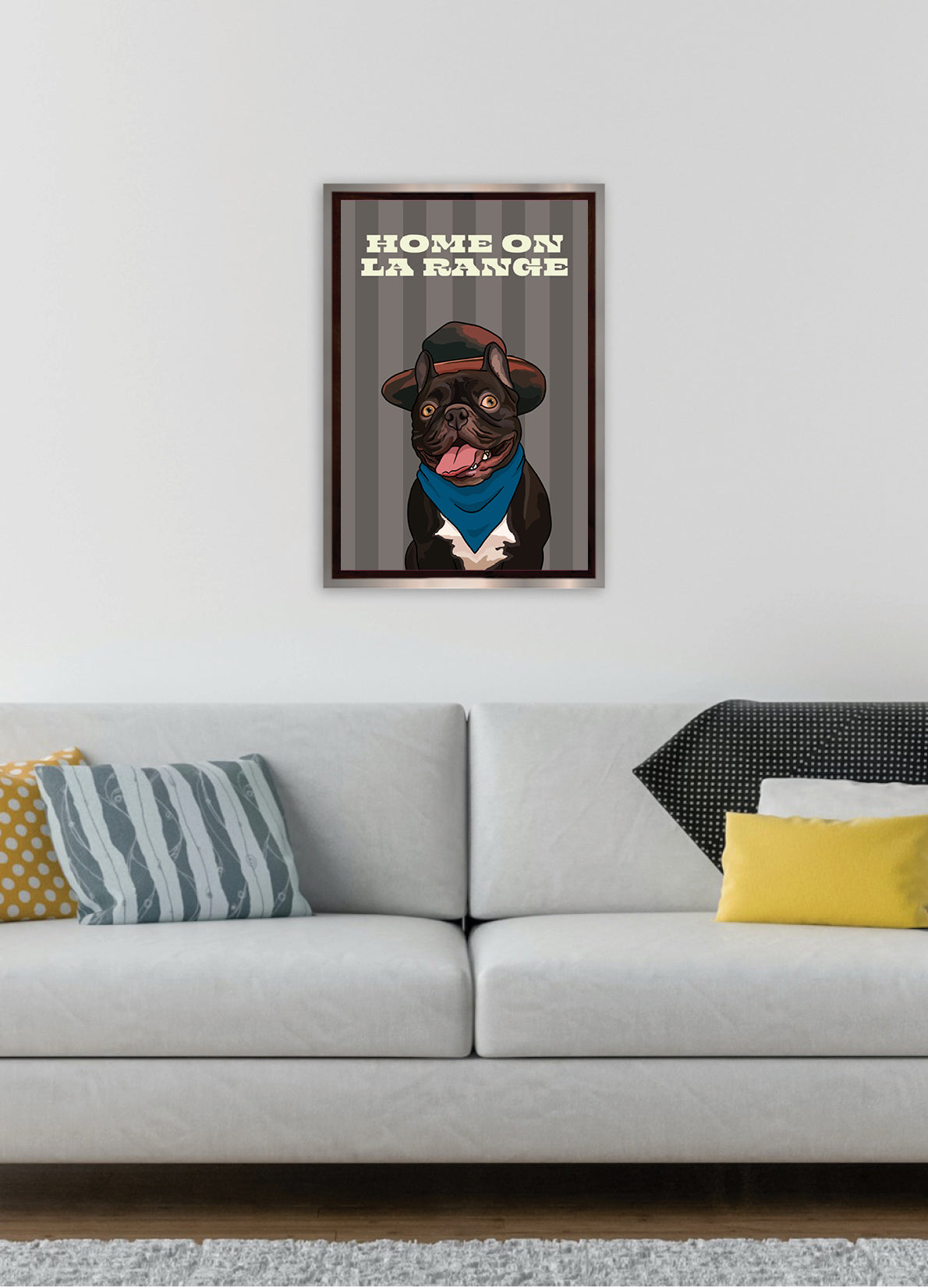 Home on la Range (French Bulldog) Unframed Print