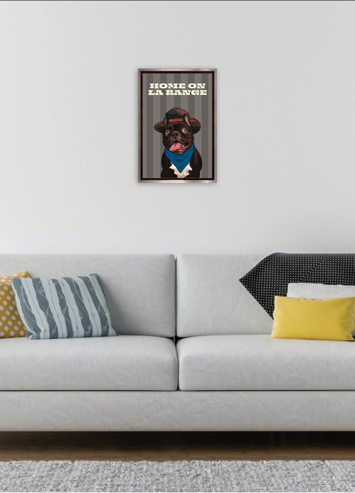 Home on la Range (French Bulldog) Unframed Print