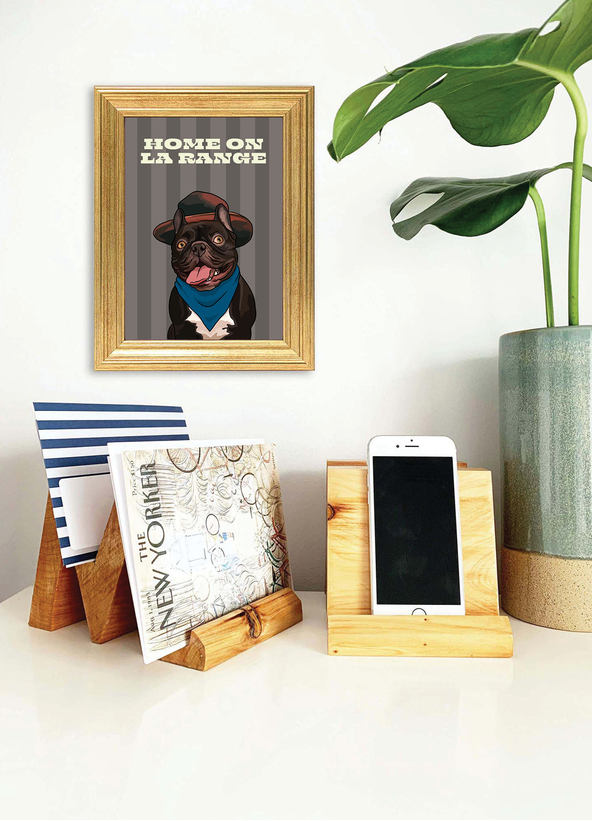 Home on la Range (French Bulldog) Unframed Print