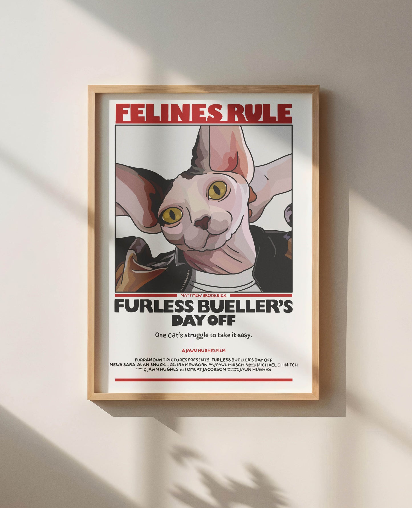 Furless Bueller's Day Off Unframed Print
