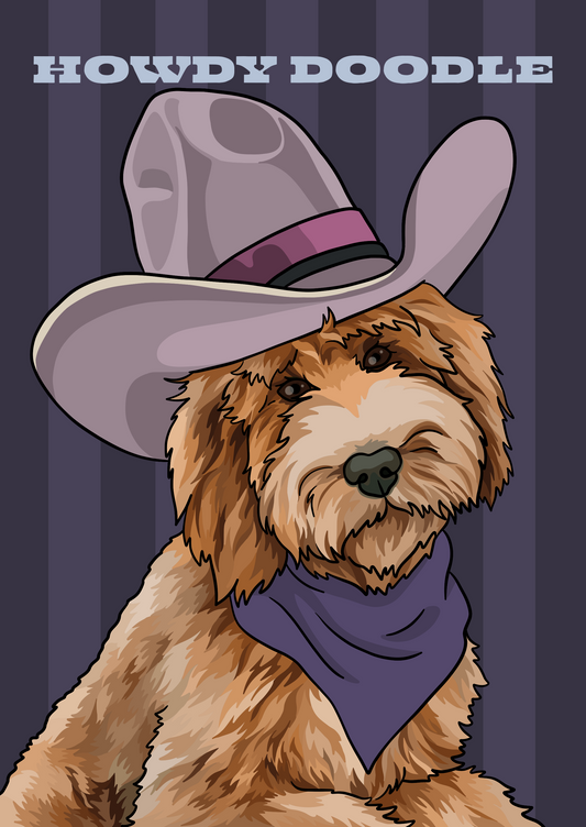 Howdy Doodle (Golden Doodle) Unframed Print
