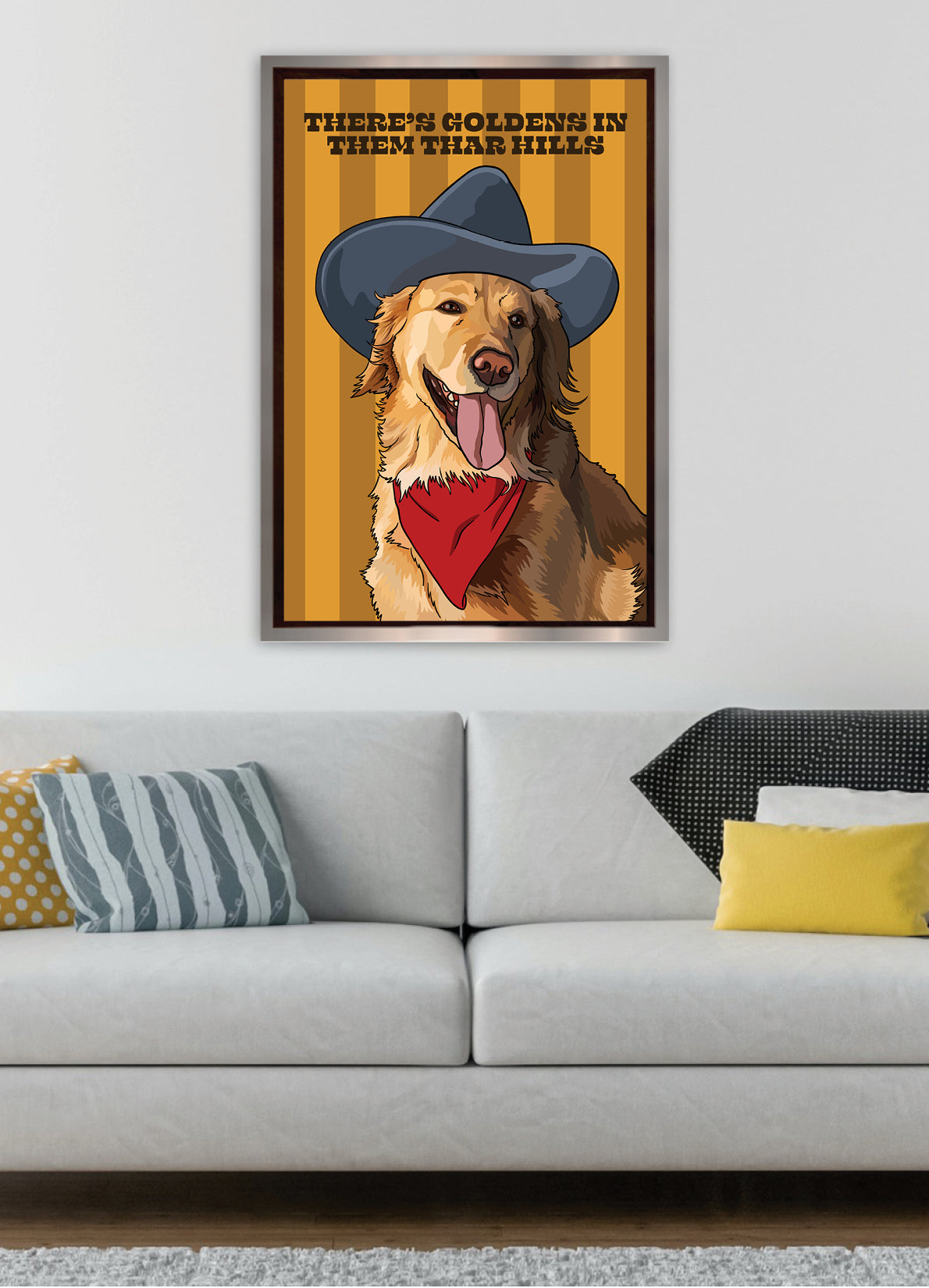 There's Goldens in Them Thar Hills (Golden Retriever) Unframed Print