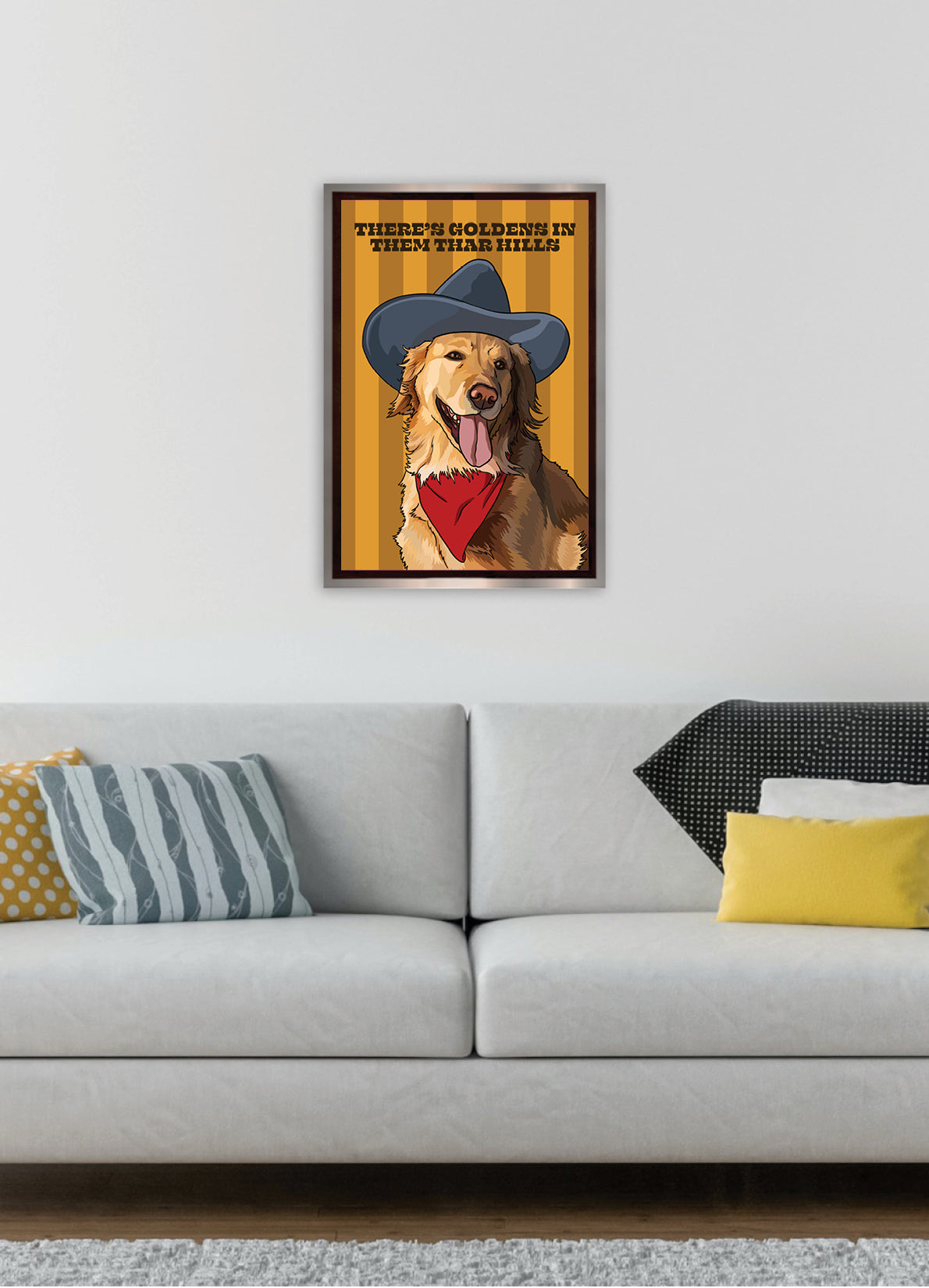 There's Goldens in Them Thar Hills (Golden Retriever) Unframed Print