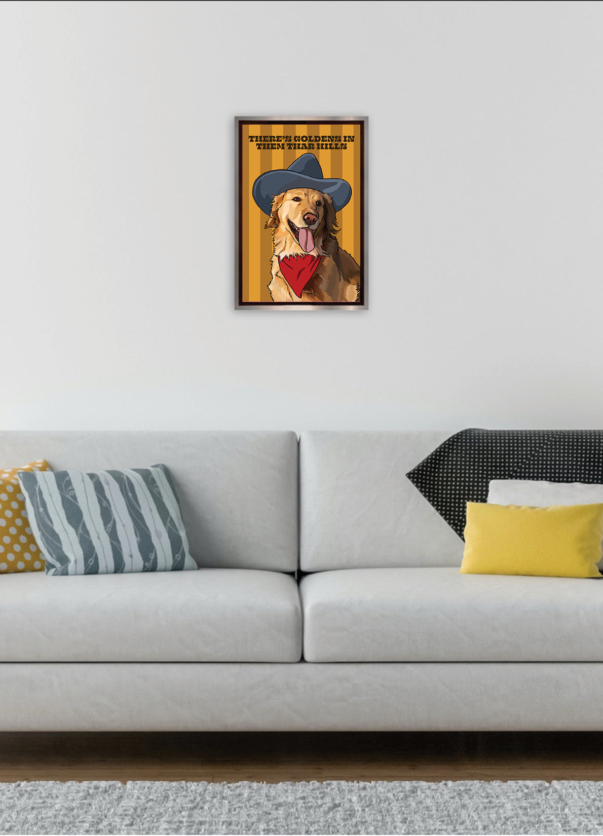 There's Goldens in Them Thar Hills (Golden Retriever) Unframed Print