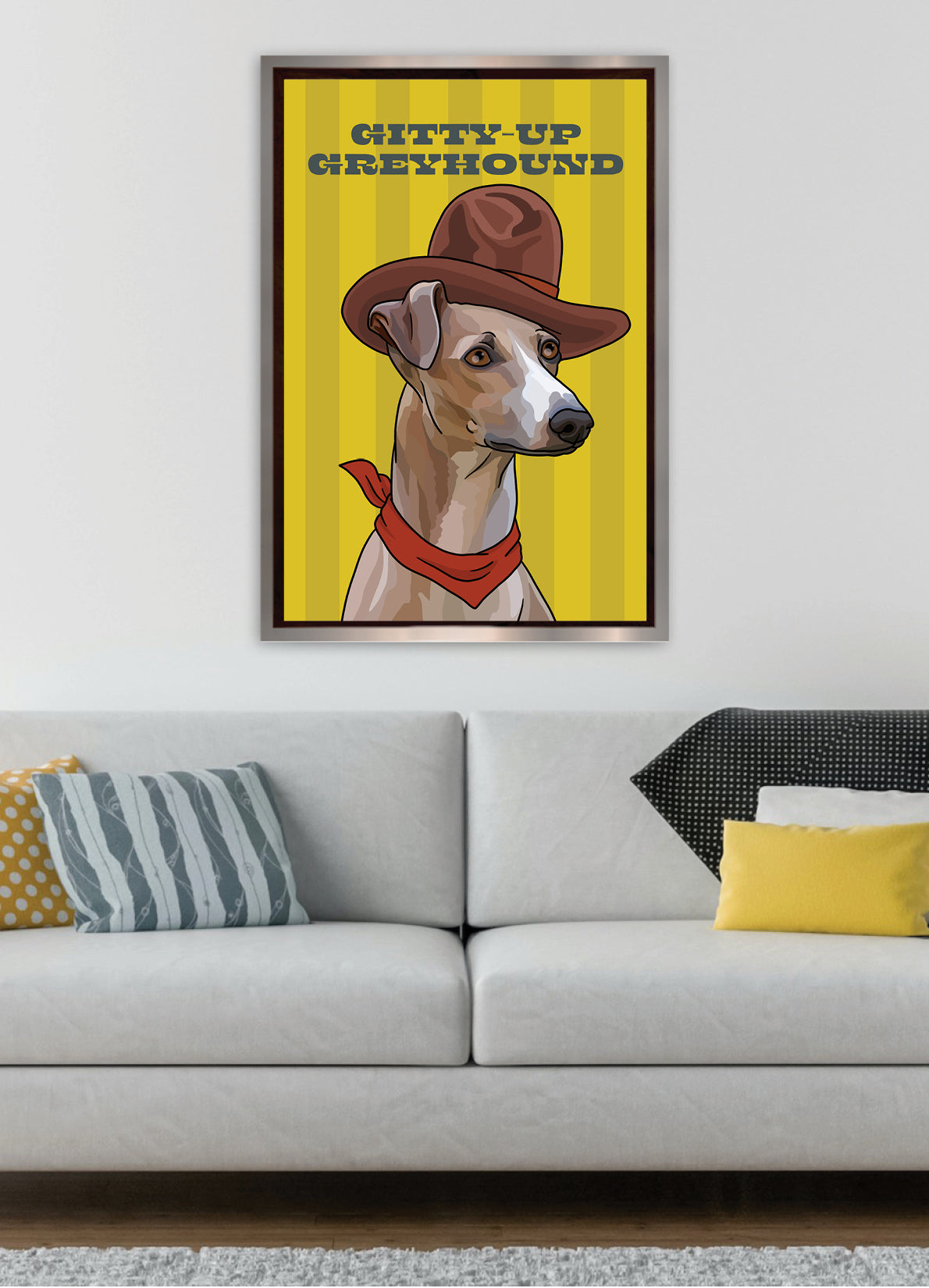 Gitty-Up Greyhound (English Greyhound) Unframed Print