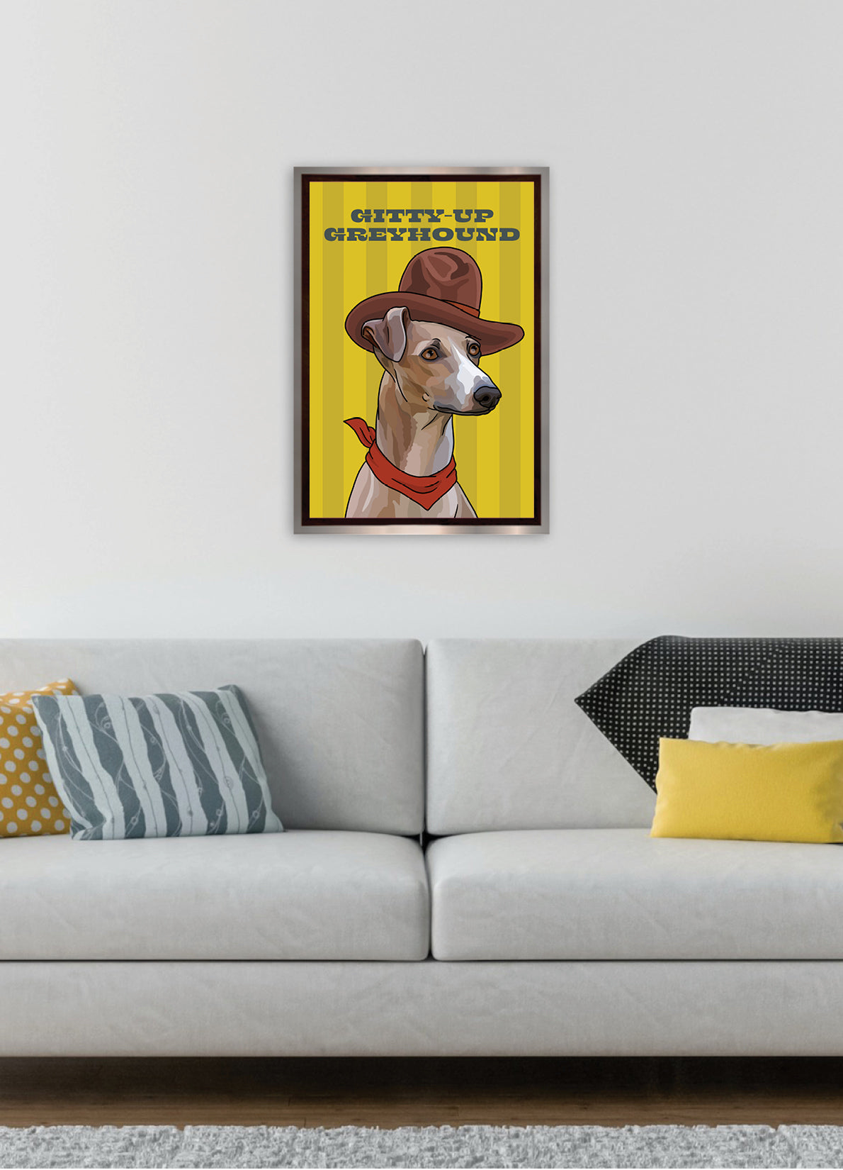 Gitty-Up Greyhound (English Greyhound) Unframed Print
