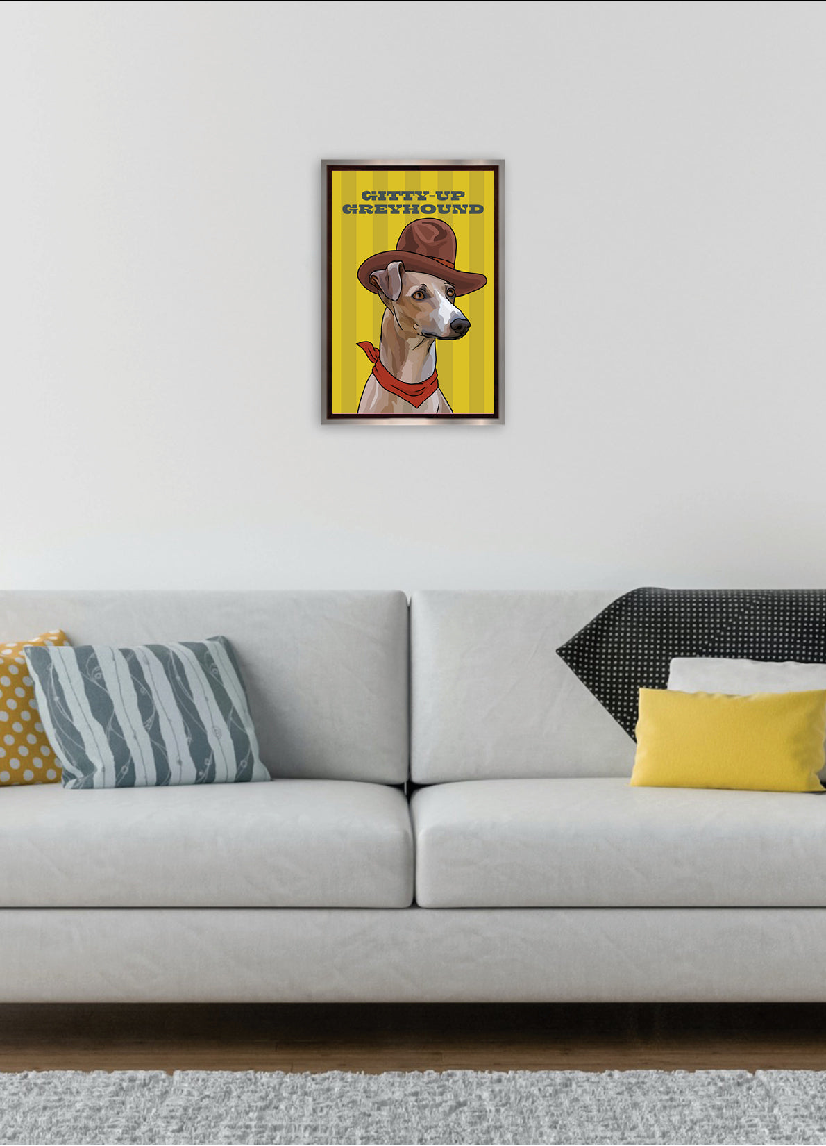 Gitty-Up Greyhound (English Greyhound) Unframed Print