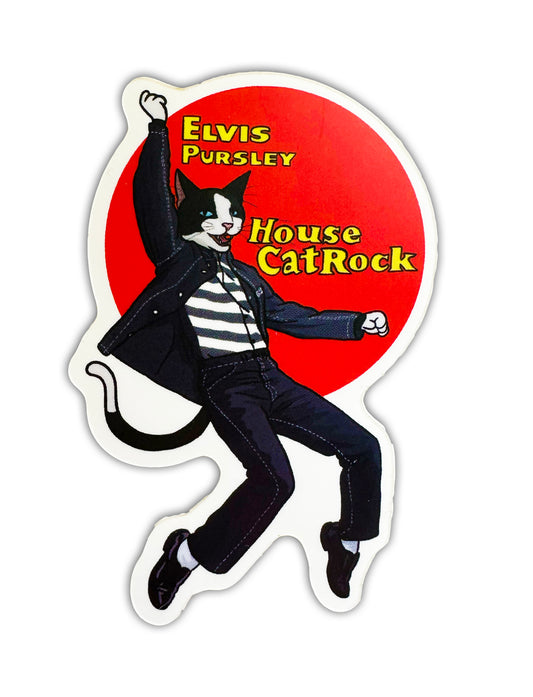 Elvis Pursley House Cat Rock 3" Vinyl Sticker