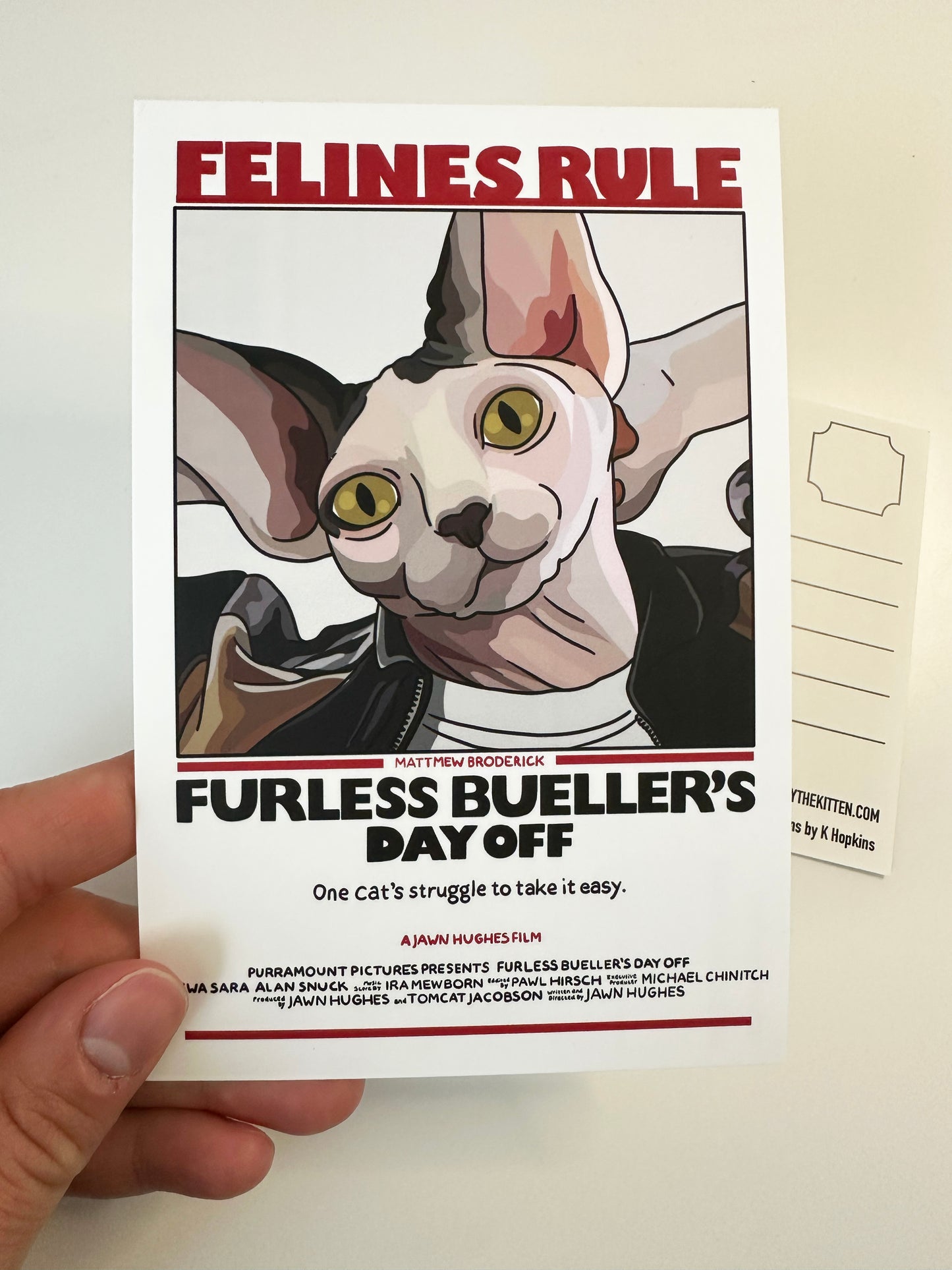 Furless Bueller's Day Off Postcard