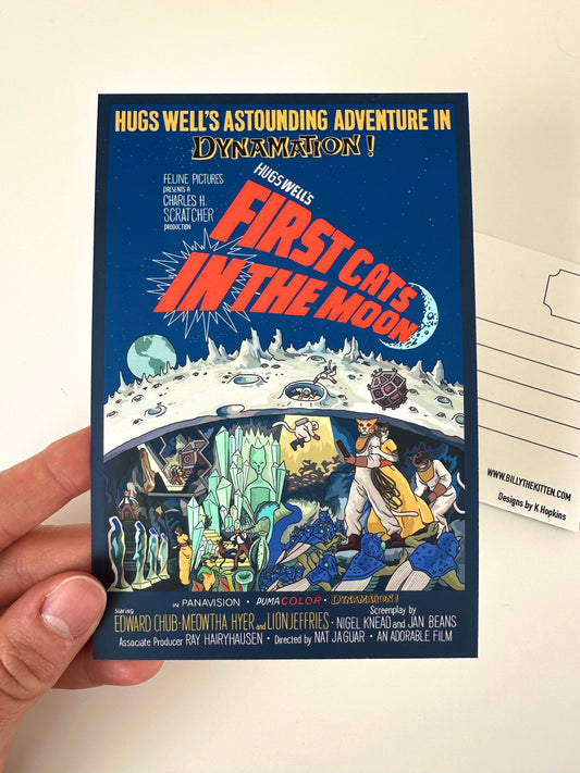 First Cats IN the Moon Postcard