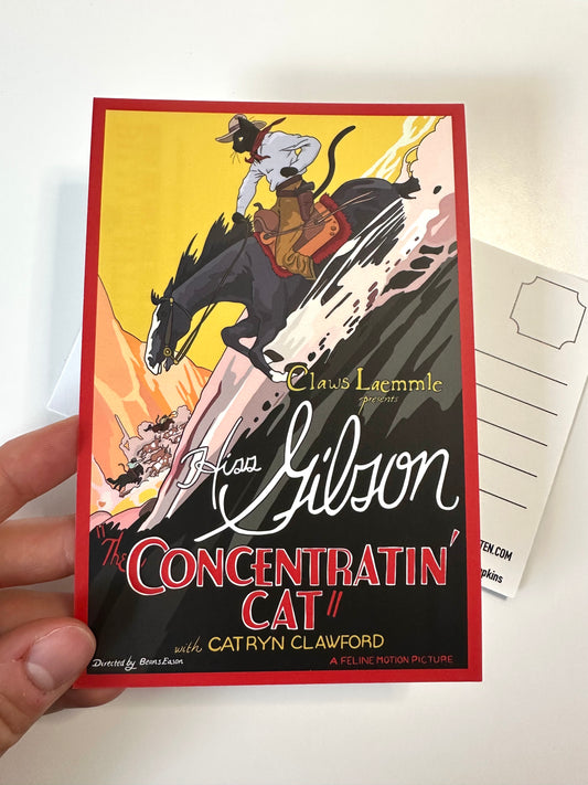 The Concentratin' Cat Postcard